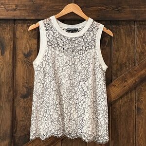 Generation Love White and Black Sleeveless Shirt